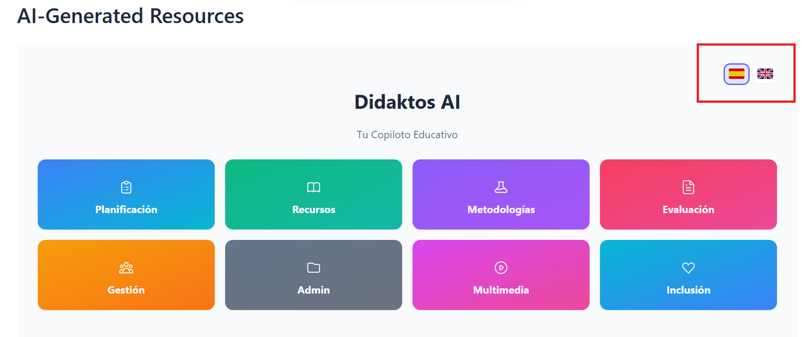 Didaktos interface overview