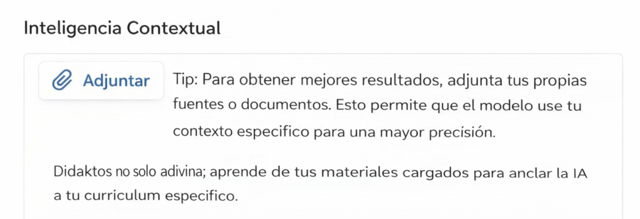 Didaktos attach materials UI